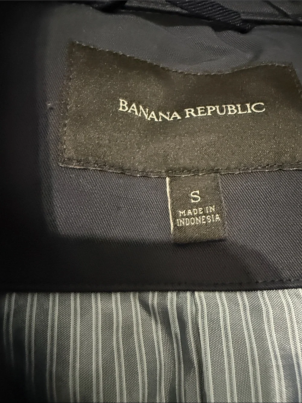 Banana Republic Men's Double Breasted Short Trench Rain Coat Navy Blue Sz Small